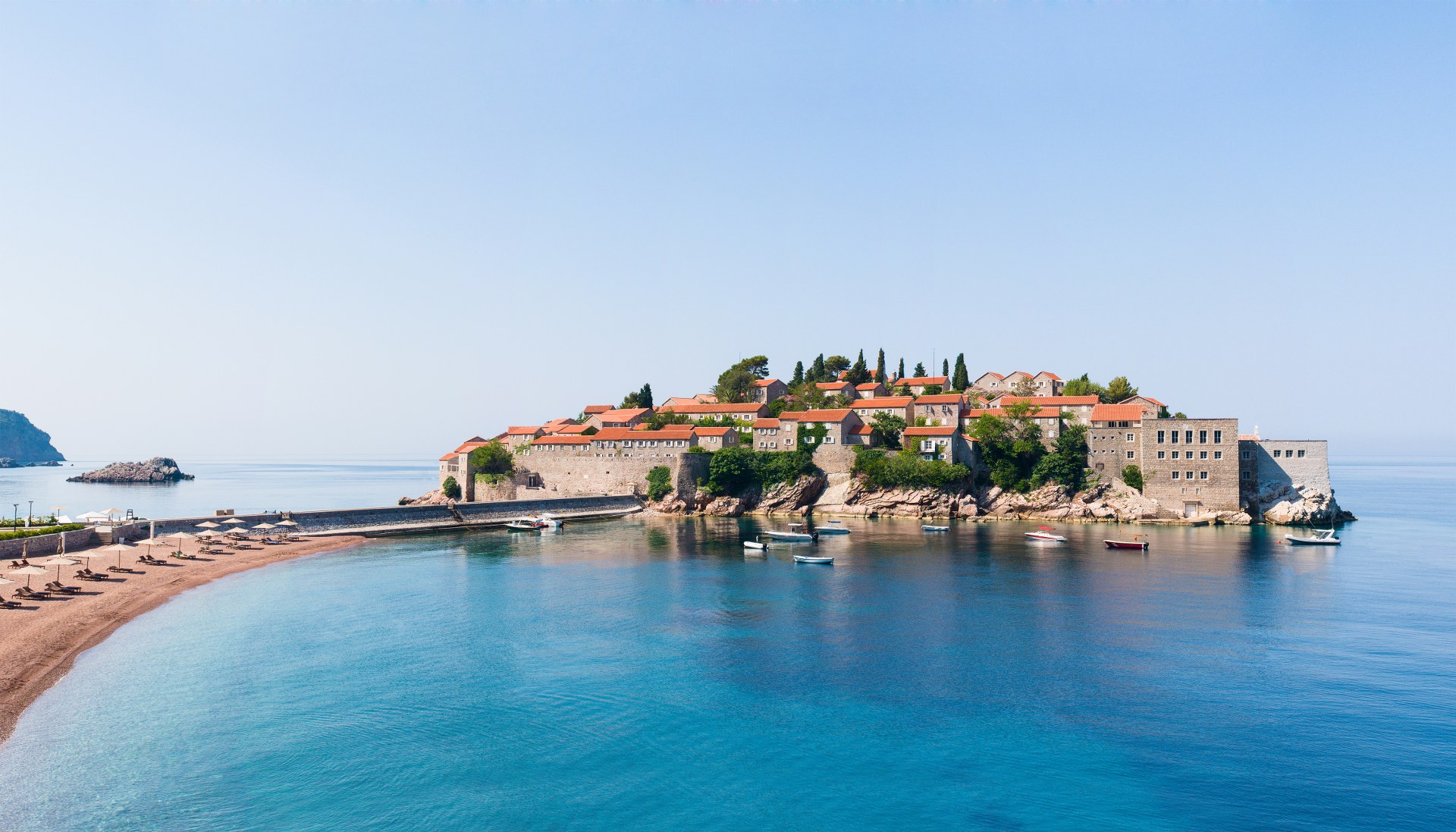 Sveti Stefan island panorama, Montenegro